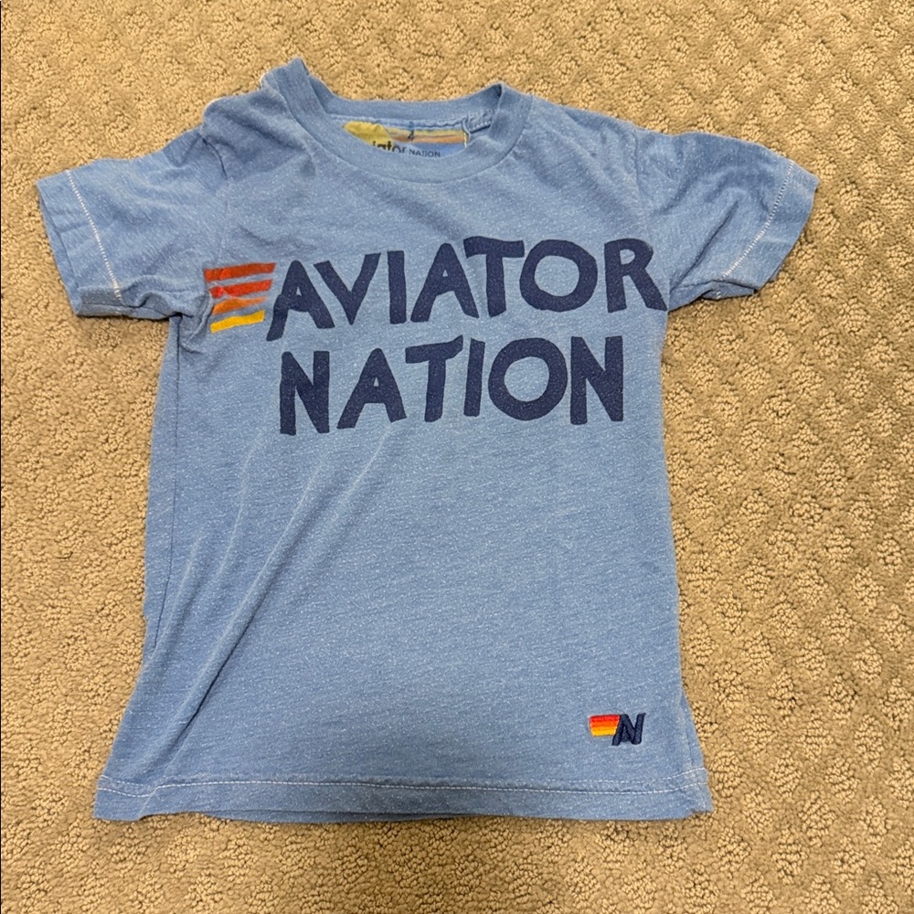 Aviator Nation Kids Light Blue Graphic Tee